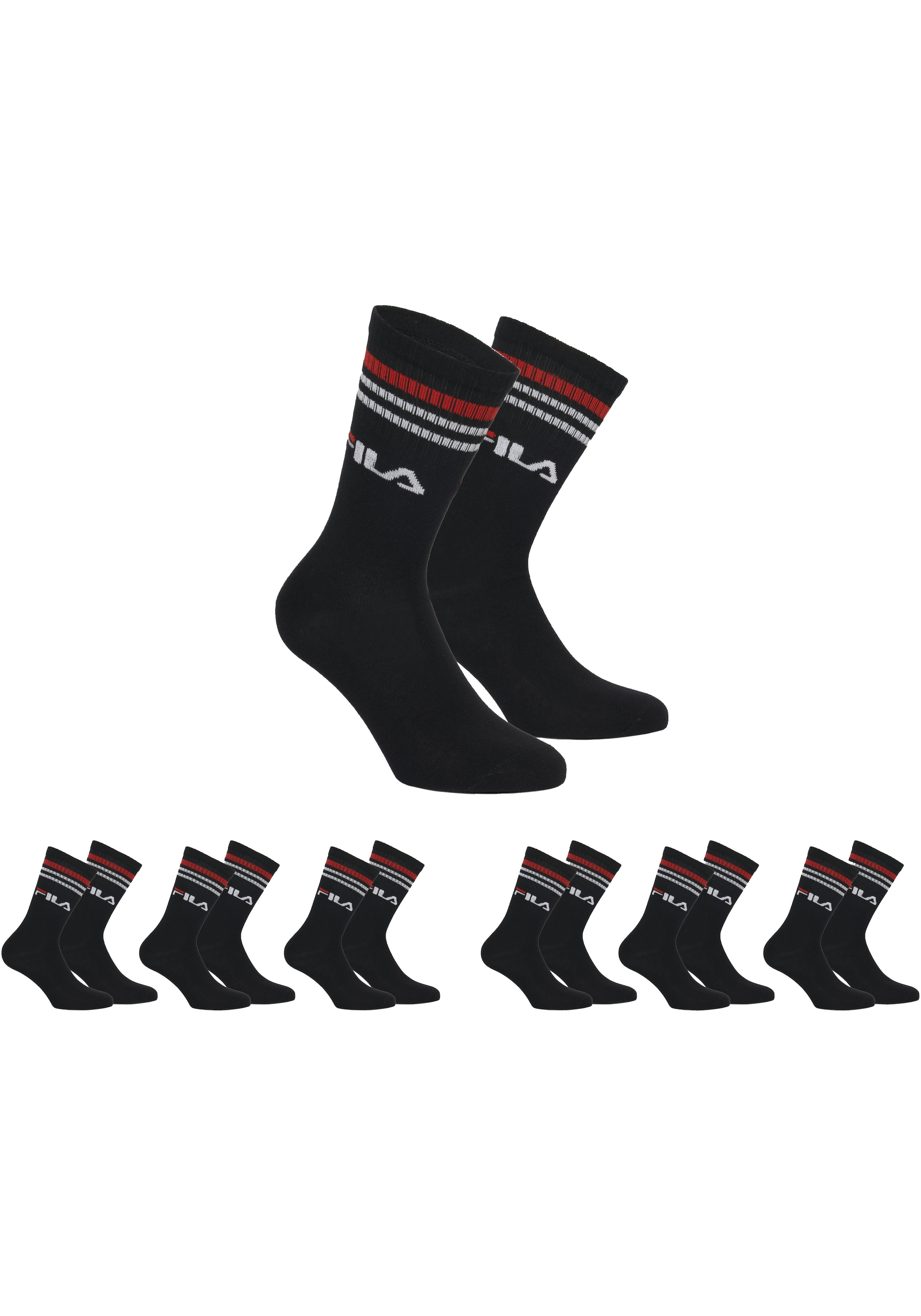 Fila Socken »UNISEX LIFESTYLE PLAIN SOCKS« 3 Paar, 6 Paar tlg. mit Logo-Schriftzug