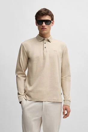 BOSS Pado Long Sleeve Polo Beige 50468392-275 kopen