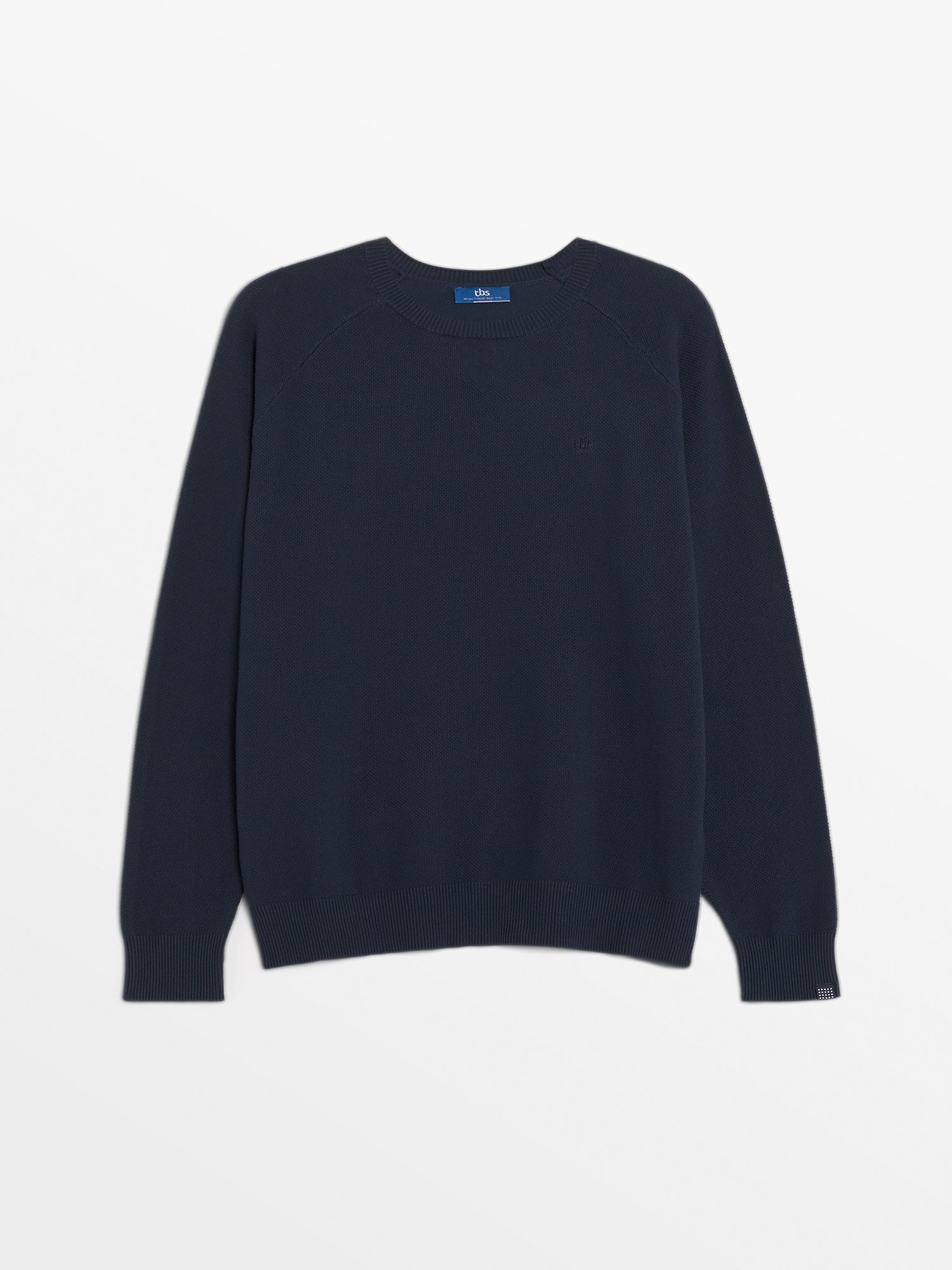 Pull Homme Tricot Piqué Coton Marine
