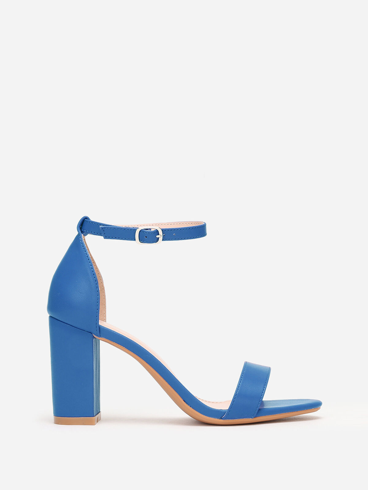 Sandales à bride et talon carrés- Bleu Roi