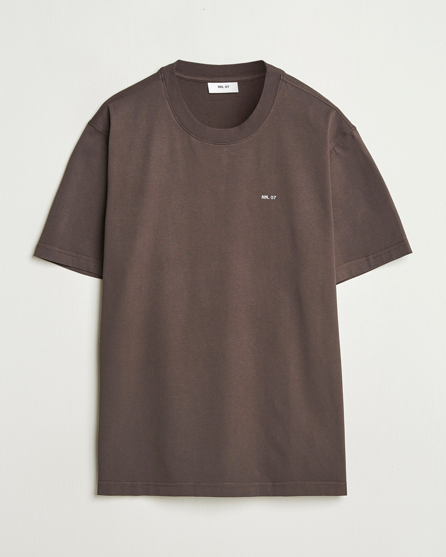 NN07 Adam Logo Crew Neck T-Shirt Coffee