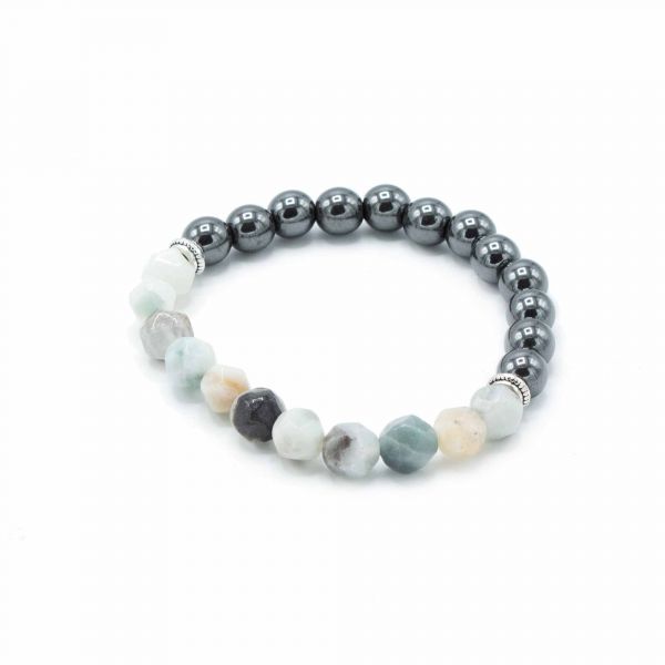 Pulseira de Pedras Preciosas Talhadas Jade da Montanha Magnética
