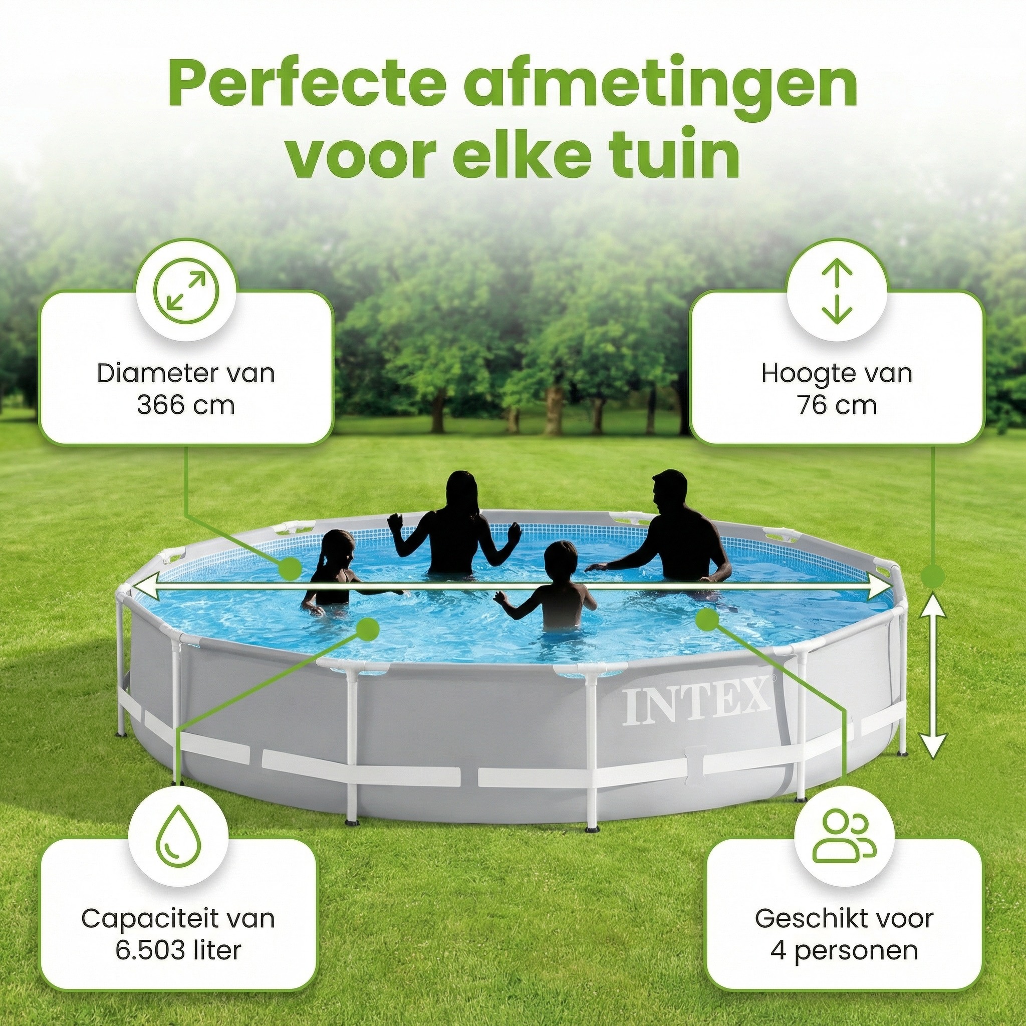 Intex prism frame 366x76cm zwembad