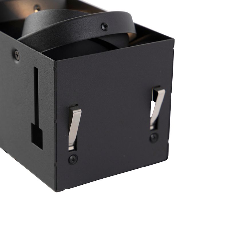 Inbouwspot zwart GU10 AR70 trimless 2-lichts - Oneon