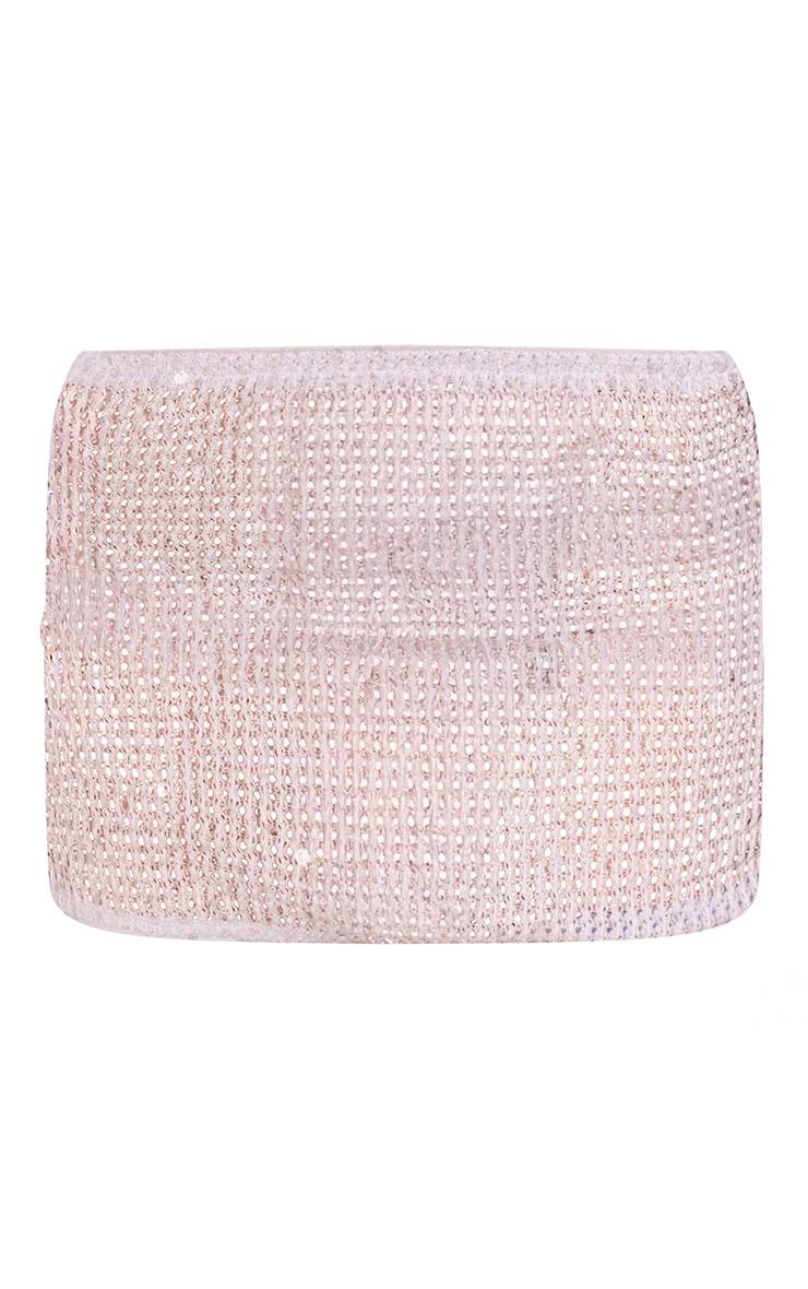 Bleu Layette Mini Jupe De Plage Tricotée À Paillettes