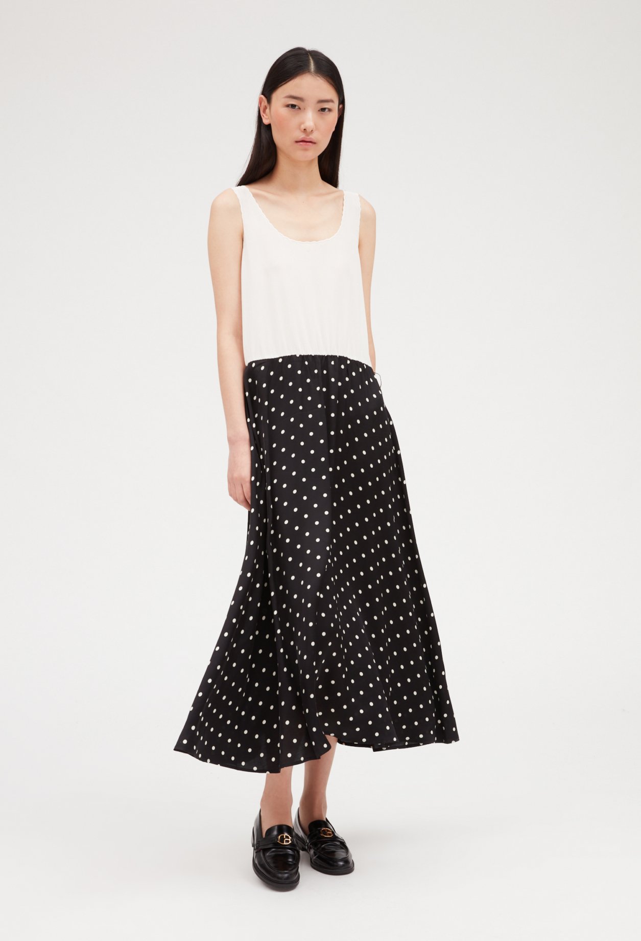 Robe midi bicolore