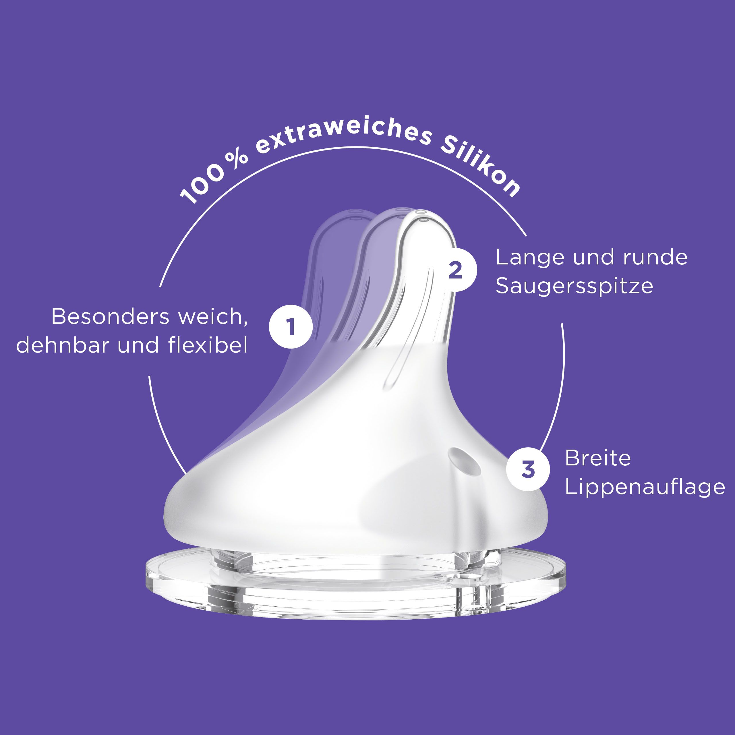 Lansinoh mOmma Glas Babyflasche 240ml mit Natural Wave Silikonsauger M