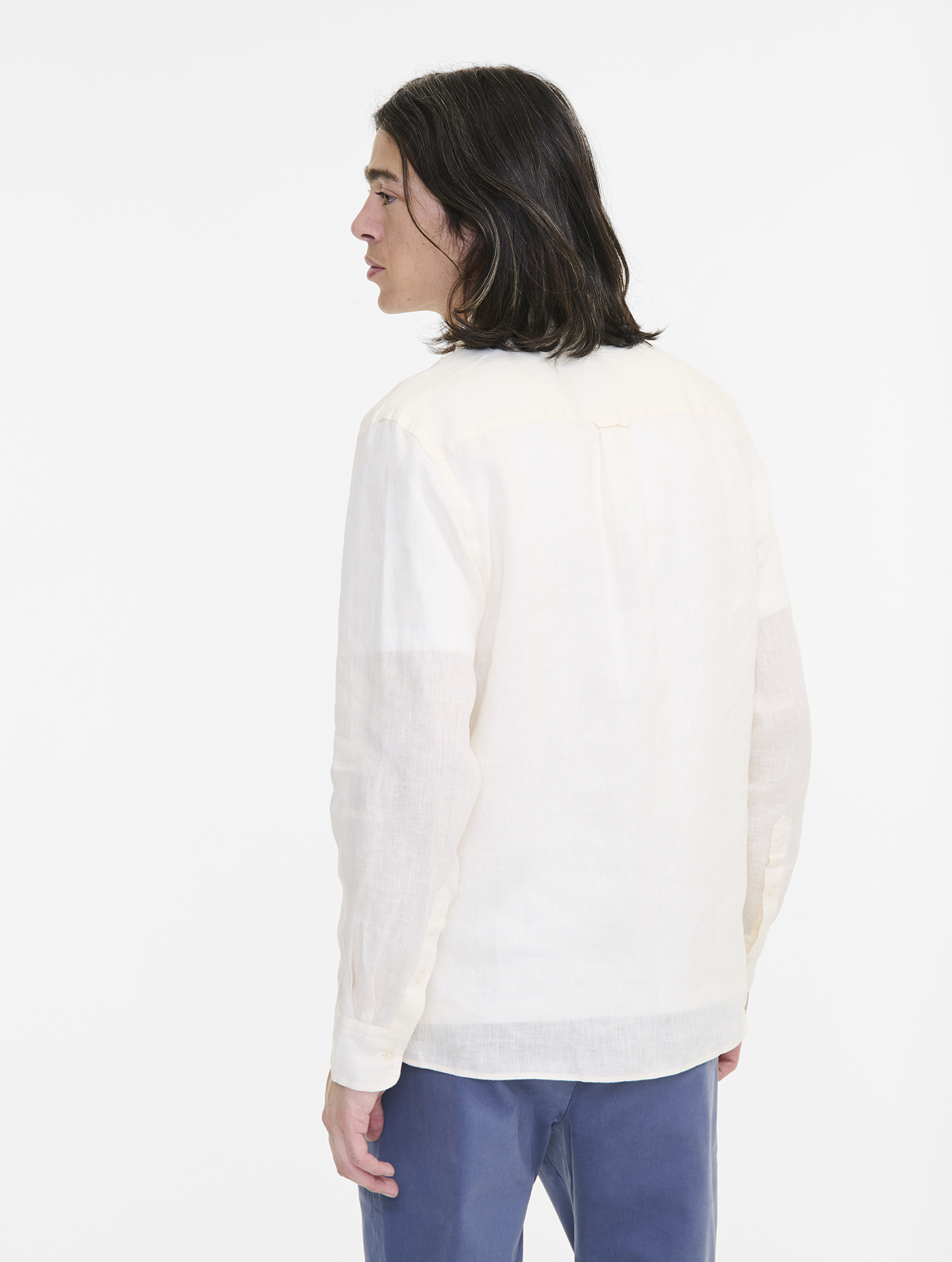 Chemise en lin à manches longues LAIT