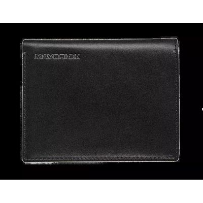 Maverick - Portefeuille anti-piratage avec porte-cartes amovible - 8,5 x 10,5 cm - cuir noir