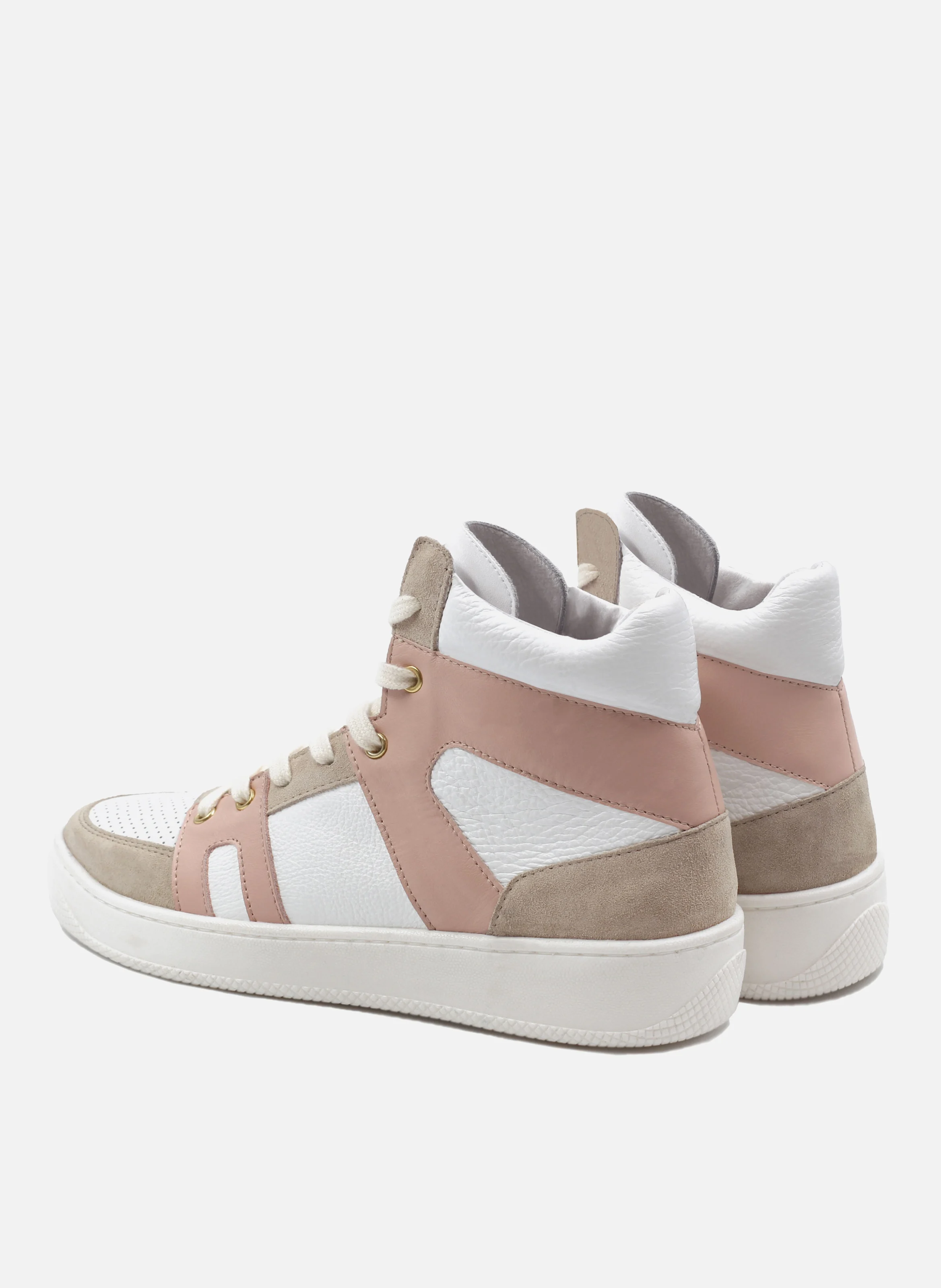 Baskets montantes cuir | Multicolore