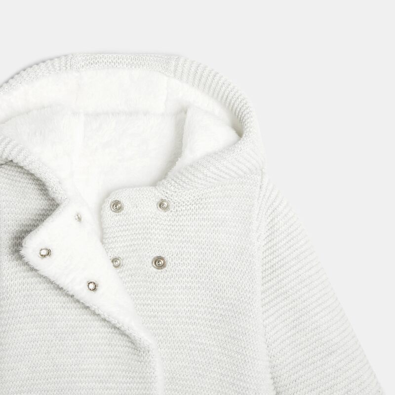 Manteau-pull fourré blanc naissance