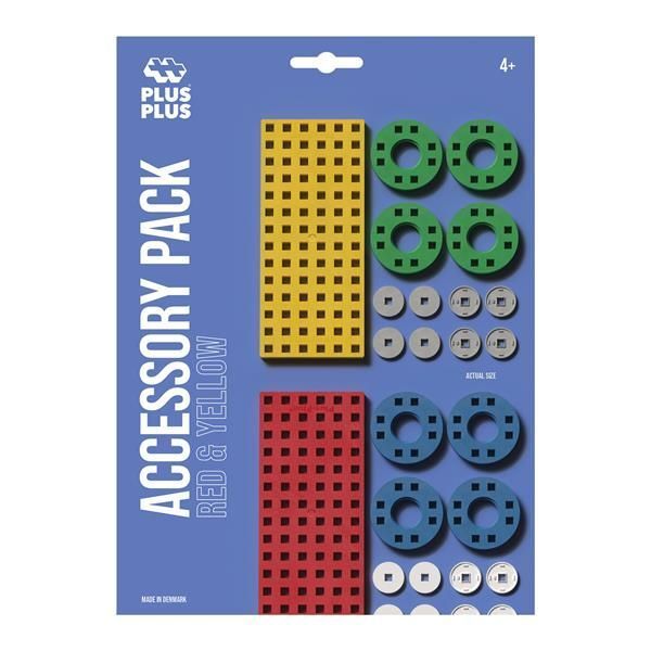 Plus-Plus Zubehörset mit Räder, rot/gelb