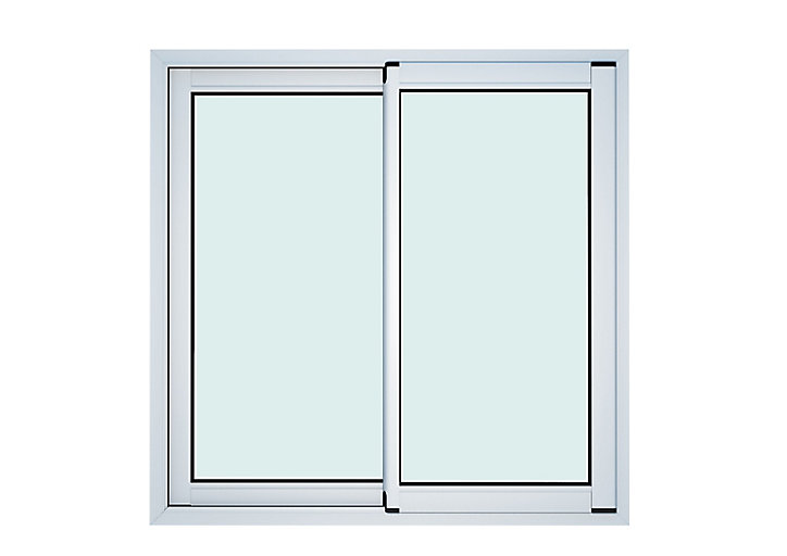 Fenêtre alu 2 vantaux coulissant GoodHome blanc - l.120 x h.100 cm