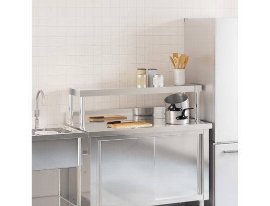 VIDAXL - Mobilier bar et restaurant étagère de table de travail 110x30x35 cm inox