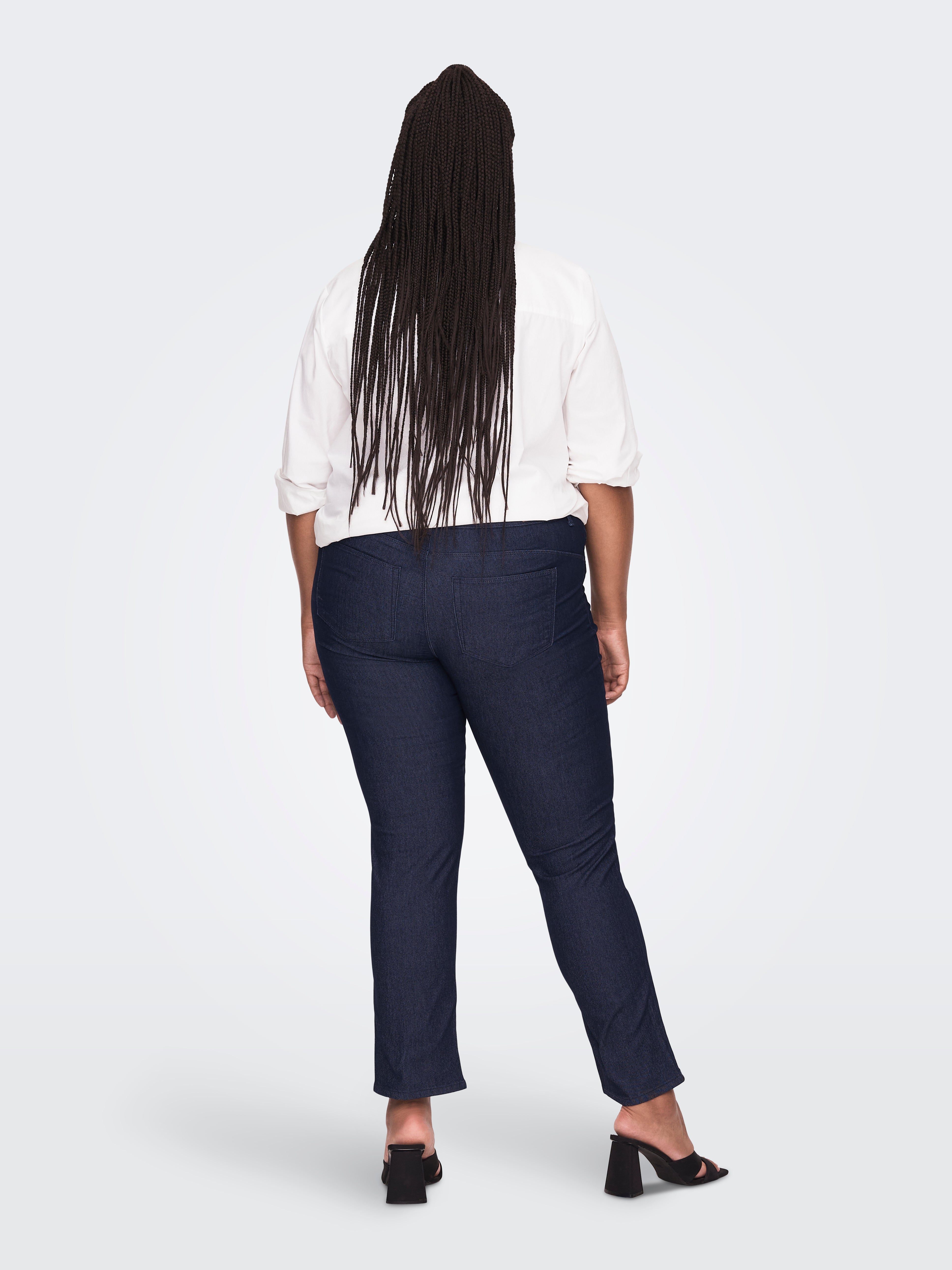CARHIRIS Mittlere Taille Gerade geschnitten Jeans Dark Blue Denim