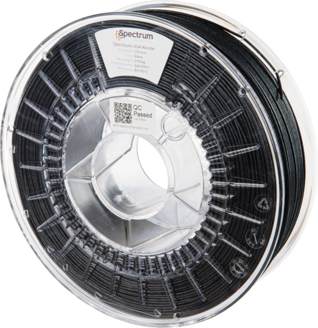 Spectrum  ASA Kevlar Black, 1,75 mm / 750 g    Beständiges Filament mit mattem Finish