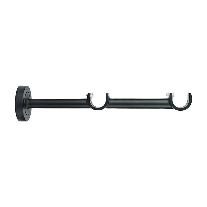 Support long pour barre à rideau double GoodHome 19 mm Araxos noir