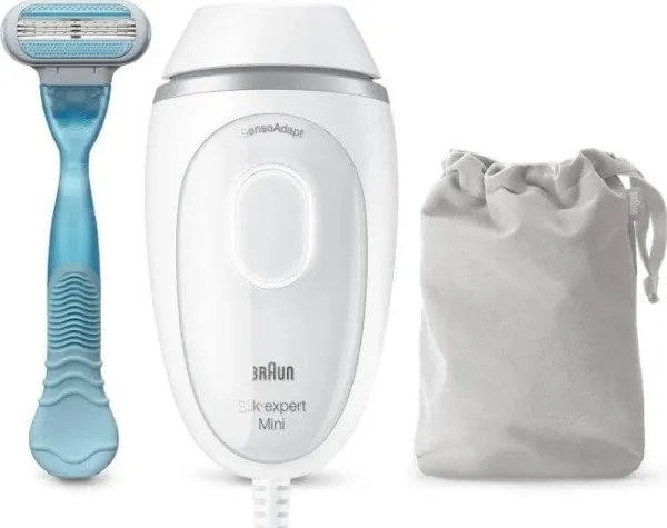 Braun Silk-expert Mini PL1124, Hvid, Intenst pulserende lys (IPL), Mave, Armhule, Bikini, Jaw line, Overlæbe, 0,6 sek./side, Vekselstrøm