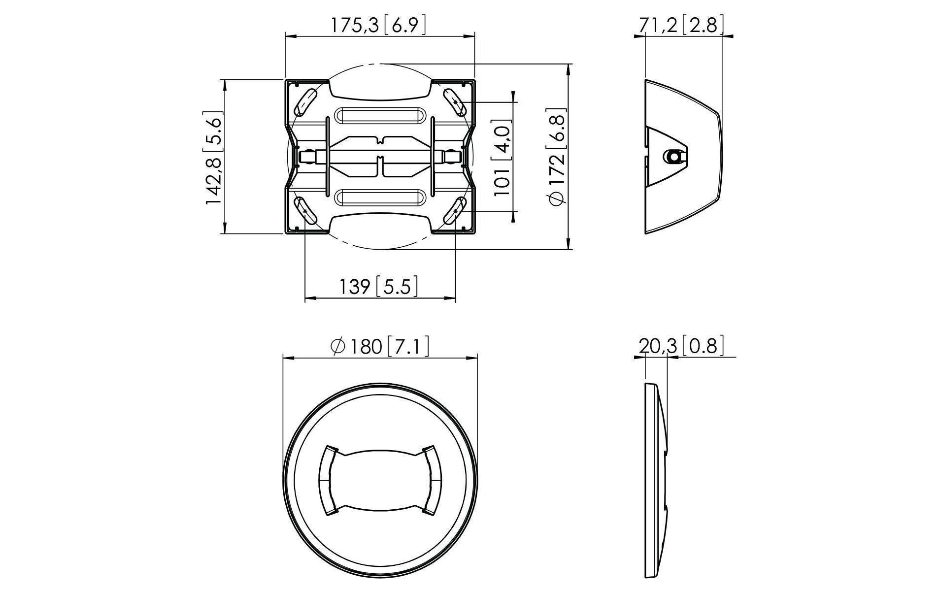 Adapter PUC 1060 SchwarzPUC 1060 Deckenadapter fest für Voge's Connect-it System