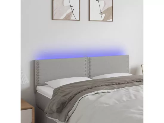Tête de lit à LED Gris clair 144x5x78/88 cm Tissu