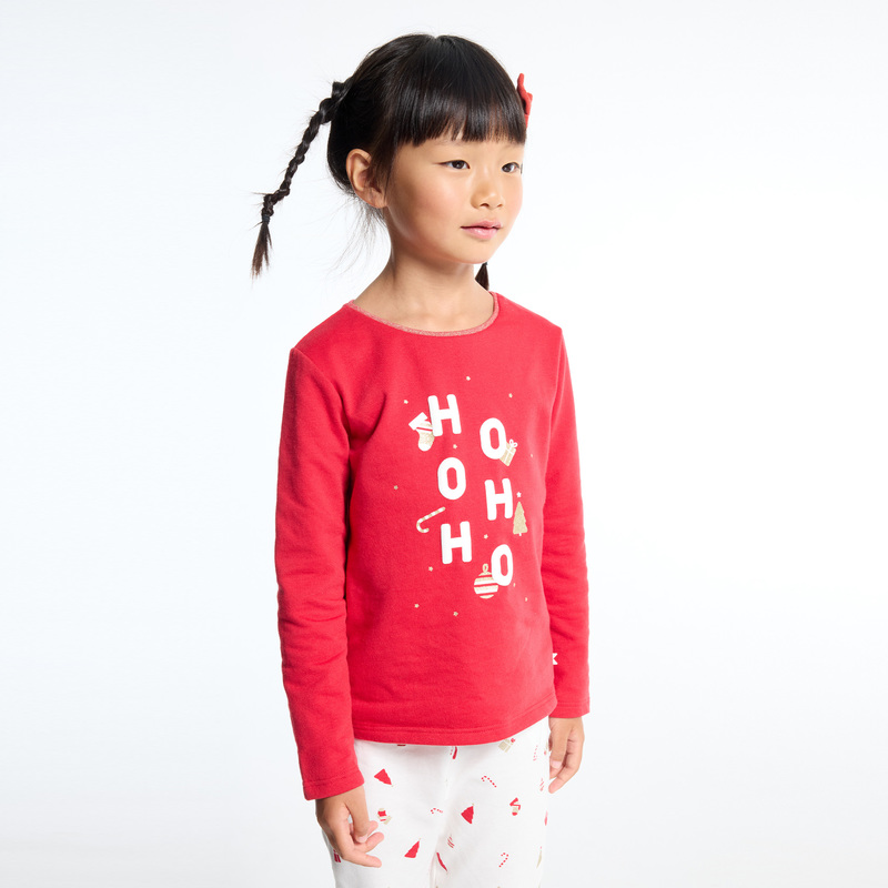 Pyjama de Noël rouge Fille
