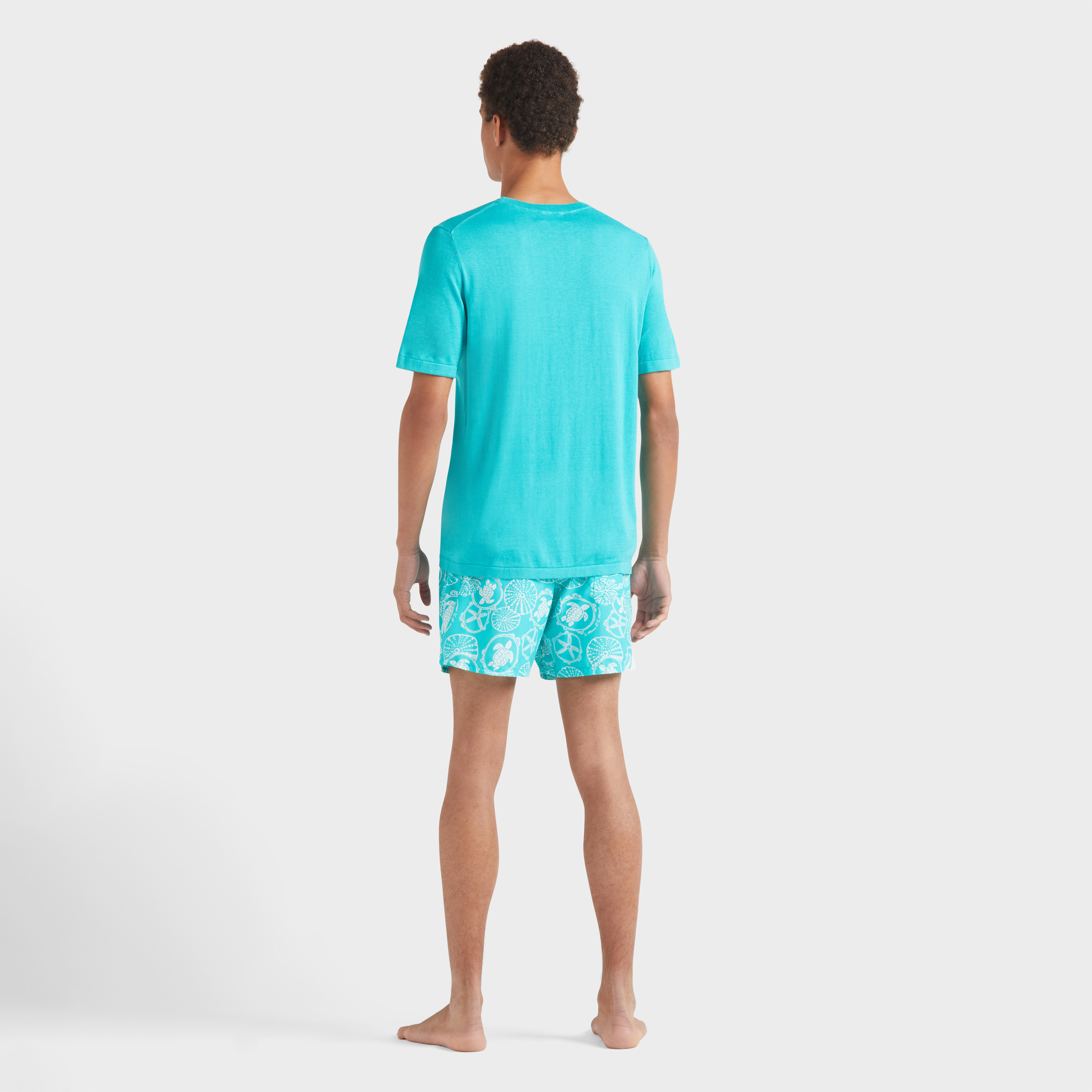 T-shirt en coton homme Tortue jacquard