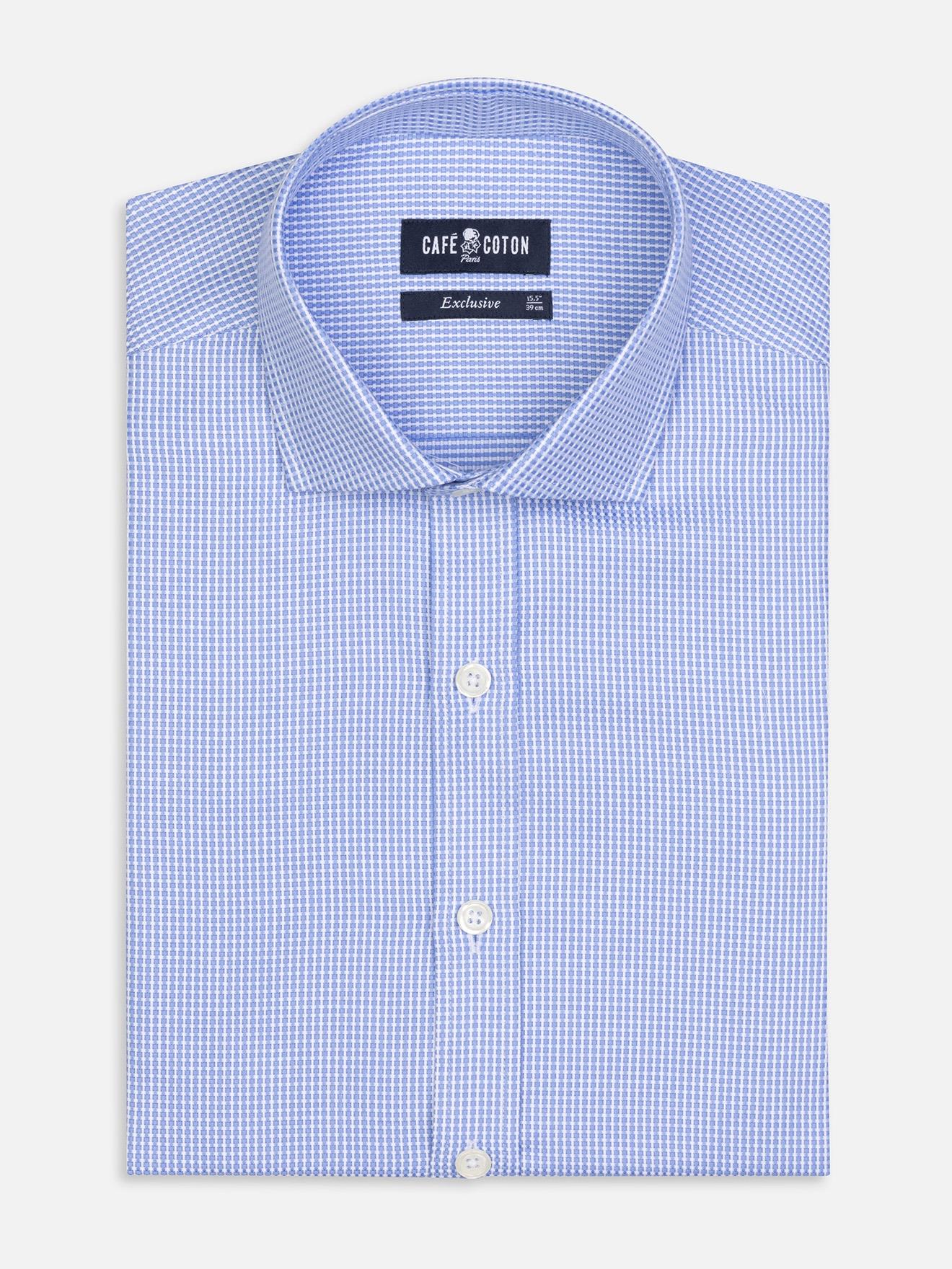 Chemise cintrée Creed texturée ciel