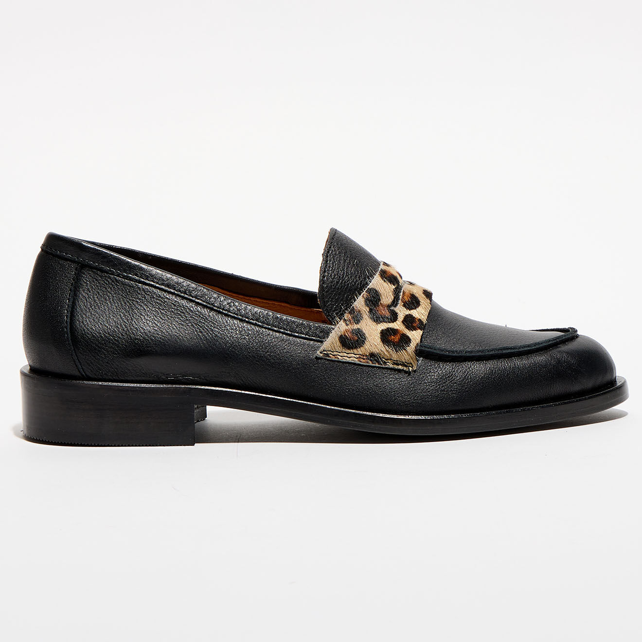 Apologie Mocassins en Cuir Juliette noir/léopard