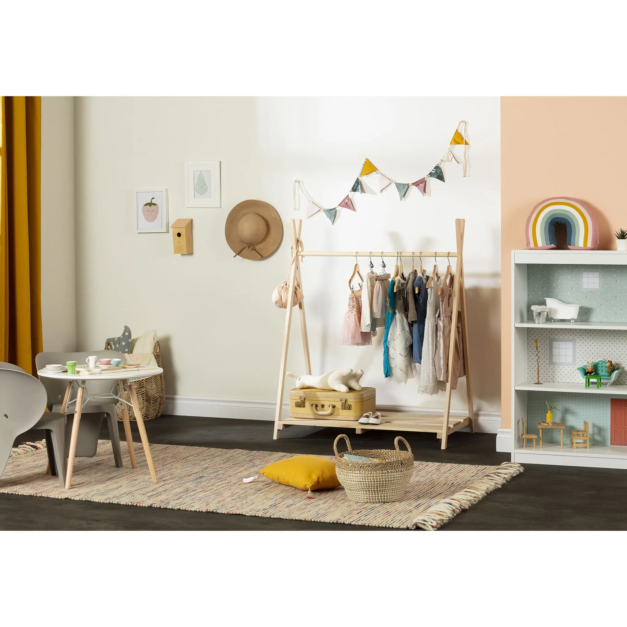 South Shore Garde-robe Ouverte Scandinave pour Enfants Sweedi - Pin Naturel