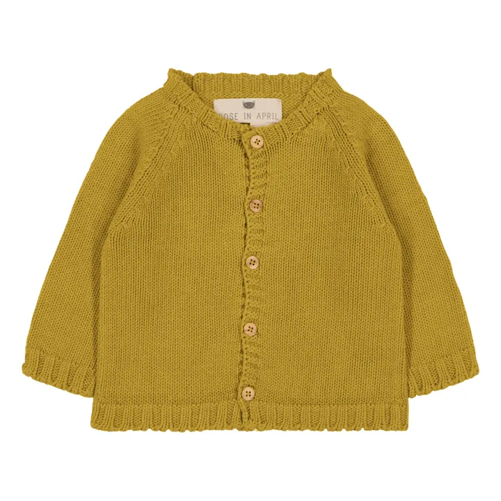 Rose in April Cardigan en tricot Gaby | Jaune moutarde