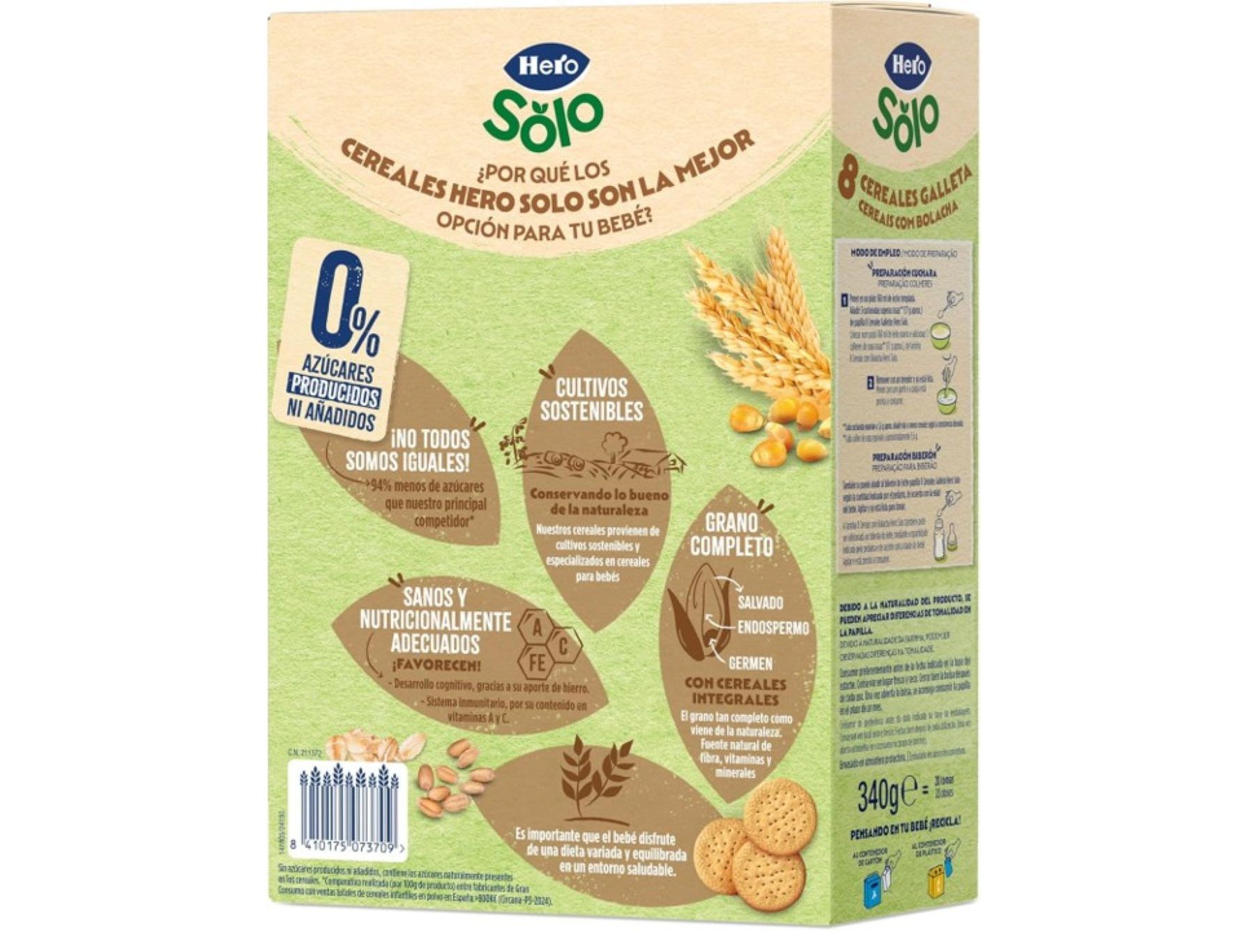 FARINHA NÃO LÃCTEA HERO 8 CEREAIS COM BOLACHA 340G