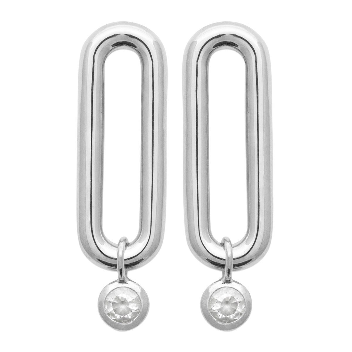 Boucles d'oreilles Brillaxis argent maillon