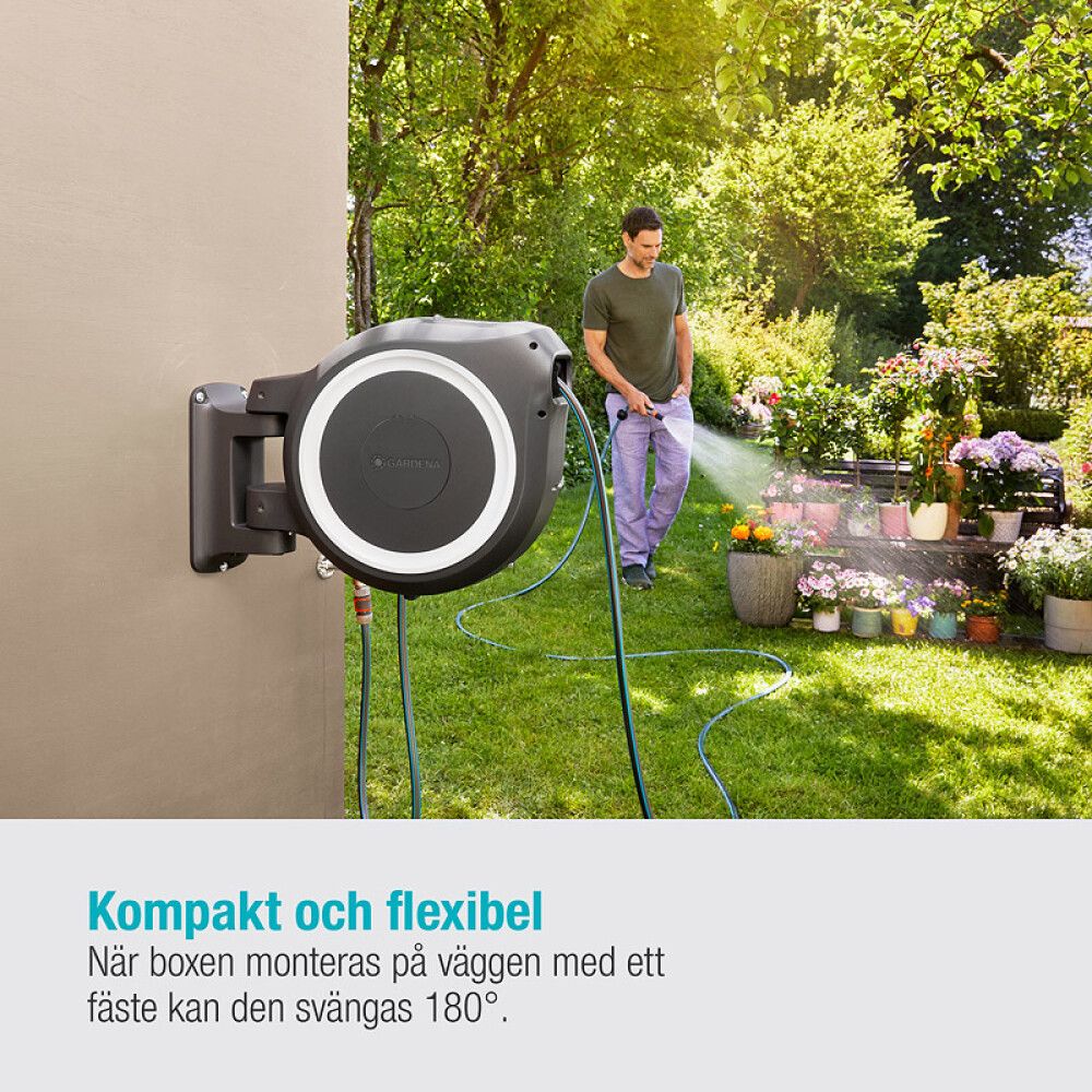 SLANGETROMMEL GARDENA ROLLUP M/L HVIT 1/2