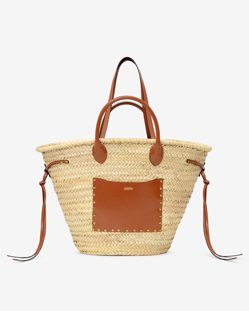 PANIER EN RAPHIA ET CUIR CADIX