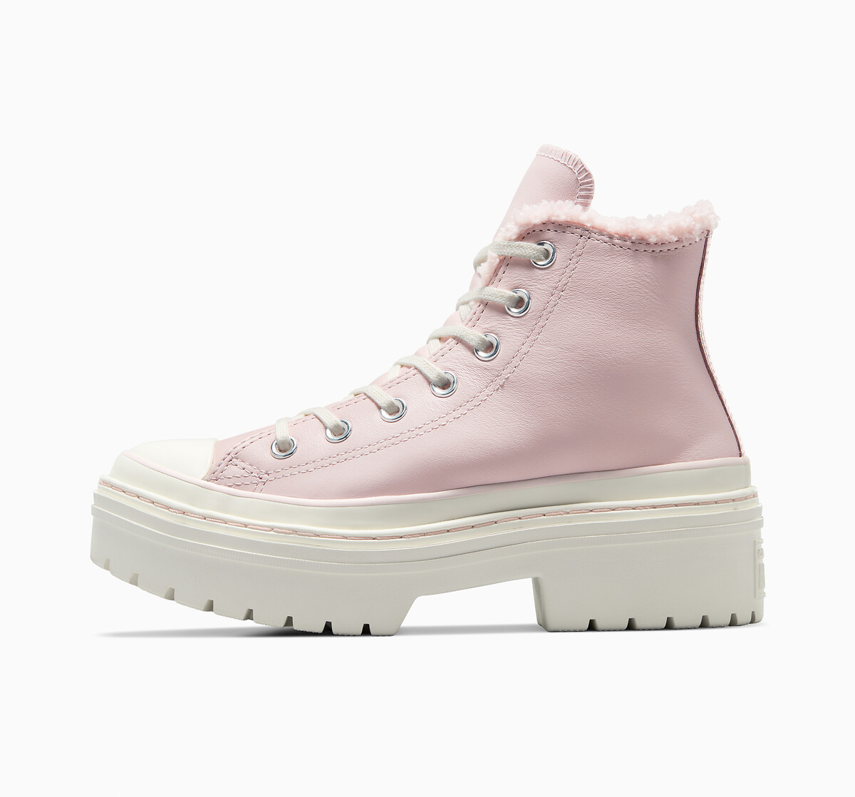 CONVERSE<br>Tênis All Star de couro com calcanhar tratorado, modelo Cozy Essentials