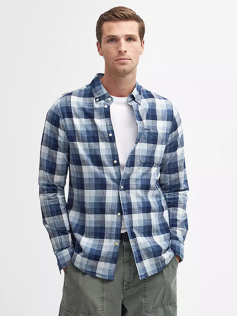 BARBOUR Hemd Tailord Fit HILLROAD blau