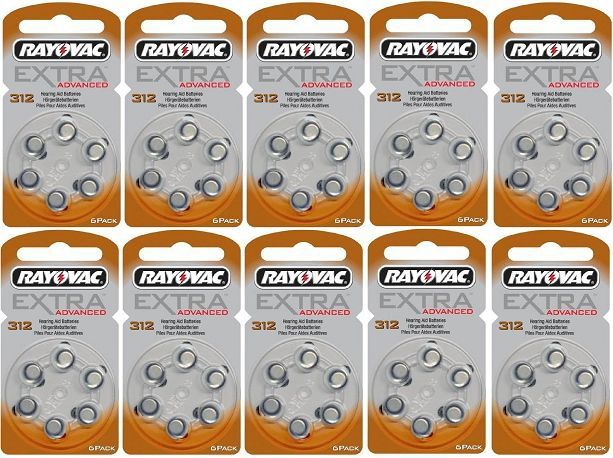 Rayovac - Type 312 - Gehoorapparaat Batterijen - 10 x 6 Stuks