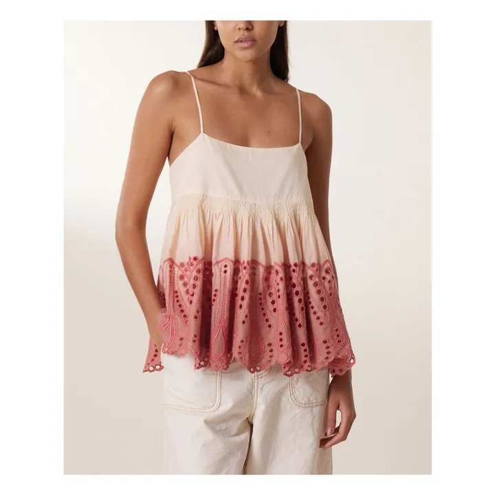 Leon & Harper Débardeur Cidji Tie & Dye Coton Bio | Corail