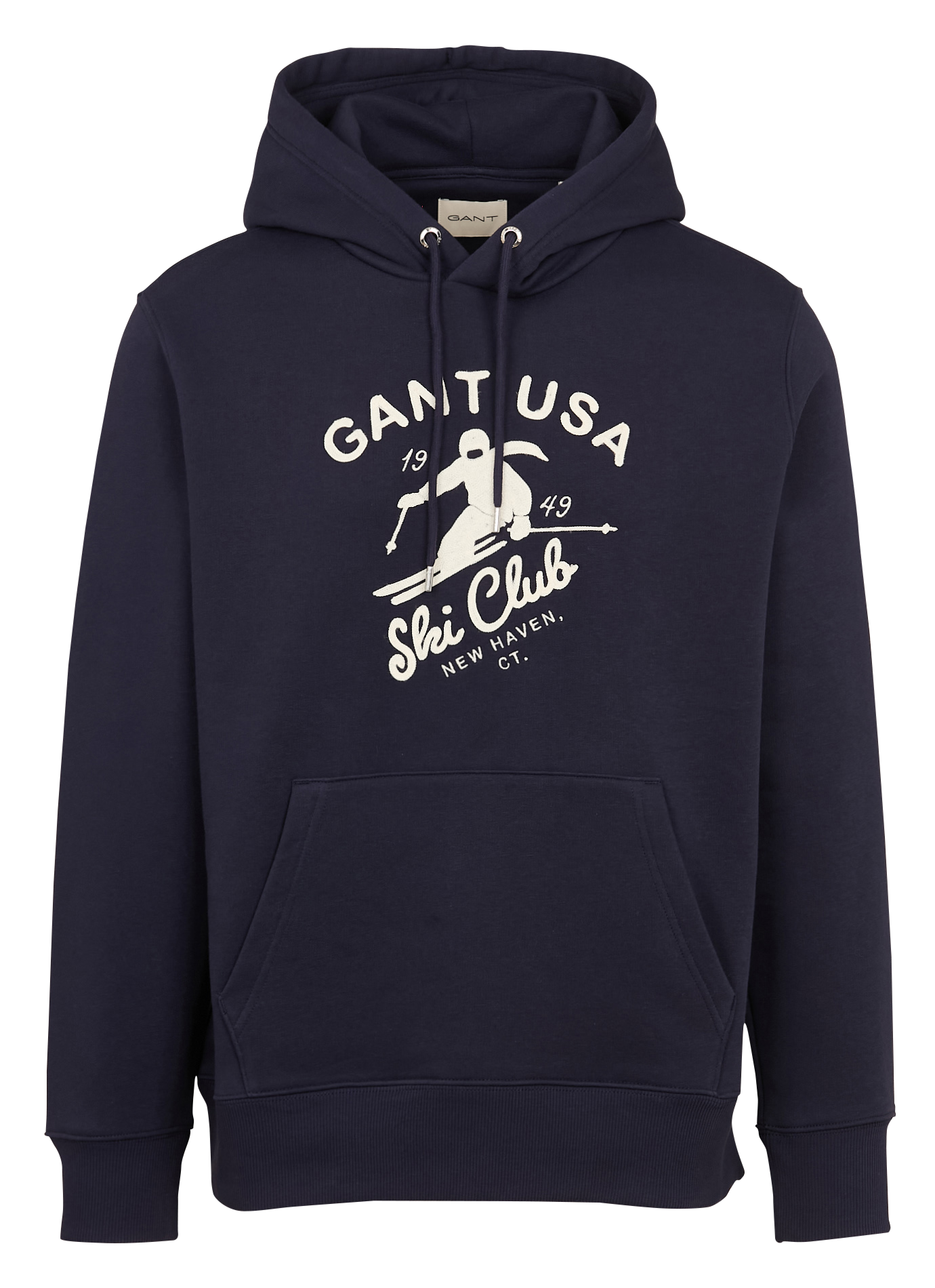 Sweat à capuche brodé en coton mélangé | Bleu