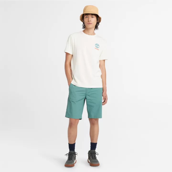 T-shirt à motif dans le dos pour homme en blanc