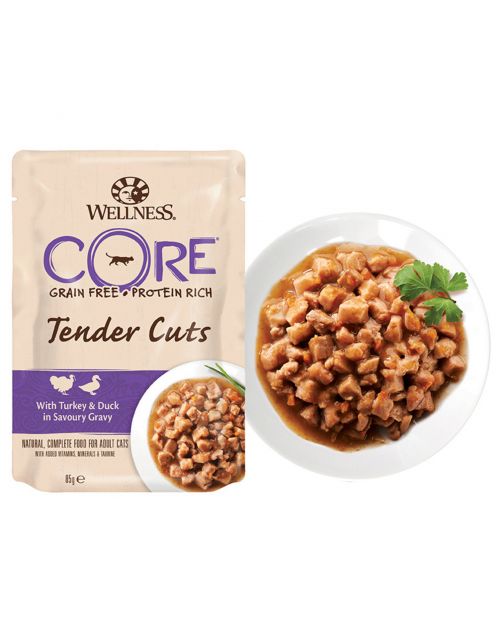 Wellness Core Tender Cuts Turkey Selection - Kattenvoer - Kalkoen 6x85 g