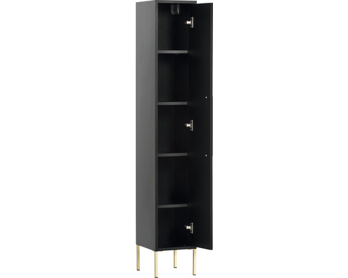 Highboard van Möbelpartner Sarah, BxHxD 25x154,7x30 cm, zwart