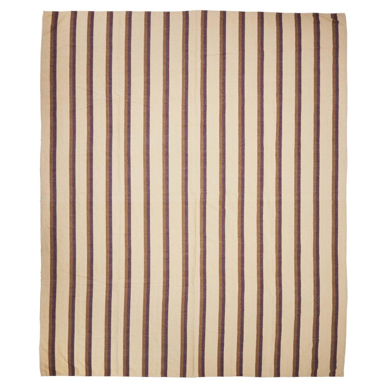 HKliving Vida Striped bedsprei 230x275 Chestnut/Cream