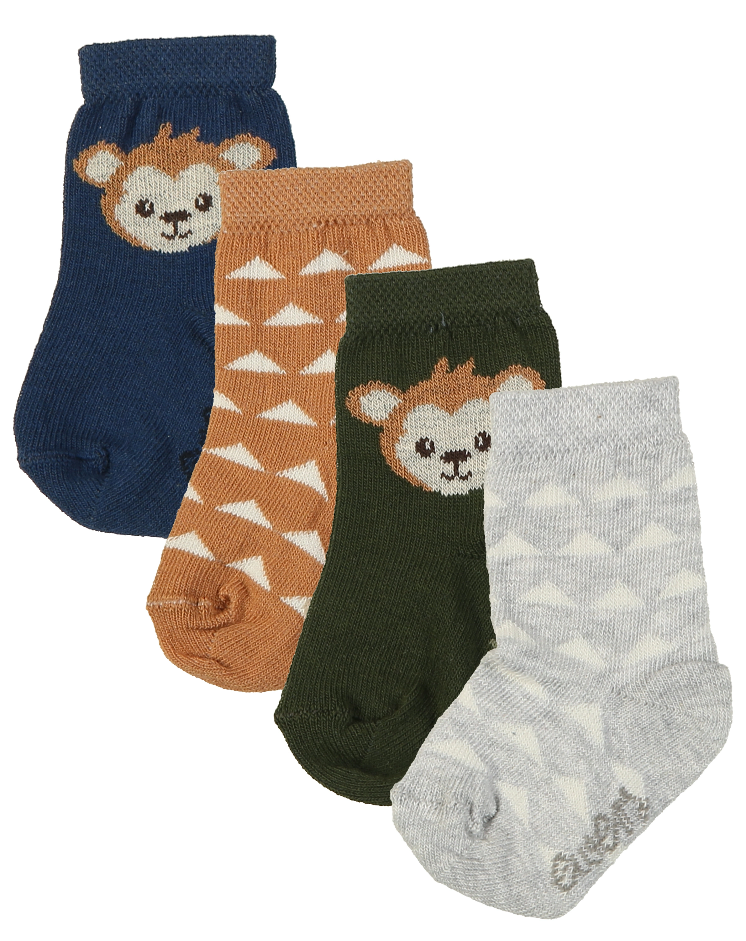 Socken ÄFFCHEN 4er-Pack in olive/navy