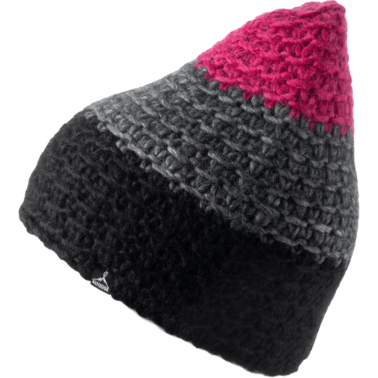 ALTIDUDE Winter Mütze Nest Trio Grob Strickmütze Unisex Beanie Lamm Merino Wolle Farbe: Dark Grey/Light Grey/Beige