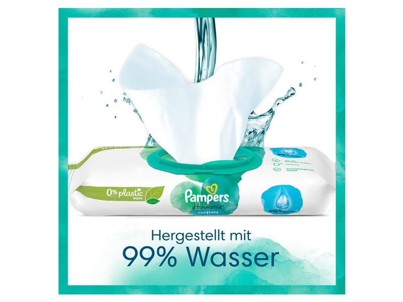 Pampers Feuchttücher Harmonie Aqua Giga Pack 24 x 48 Stk. Für eine sanfte Reinigung von Gesicht, Hand oder Po Ihres Babys