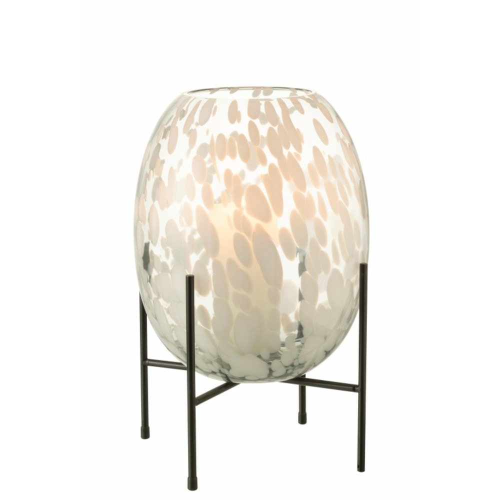 Vase sur pied en verre gris 23x23x37 cm