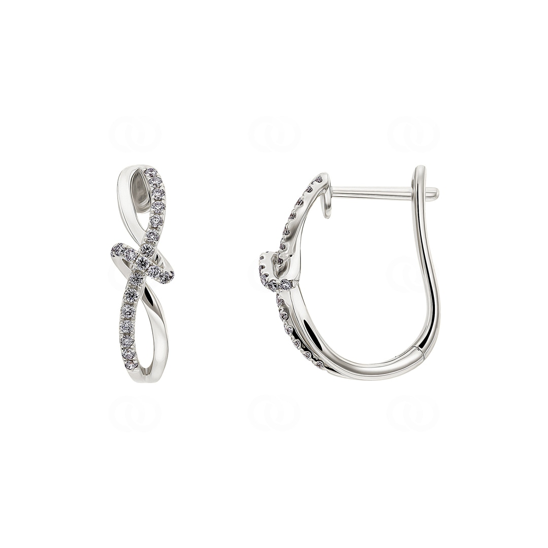 Kreolen 750/18 K Weissgold mit Diamanten 0.16 ct H/si