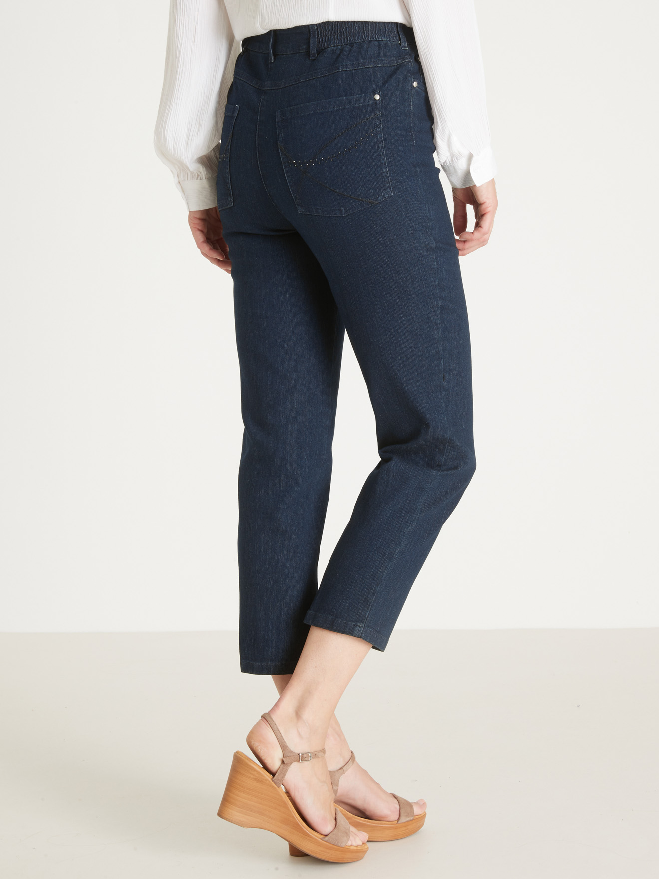 Pantacourt droit 5 poches extensible