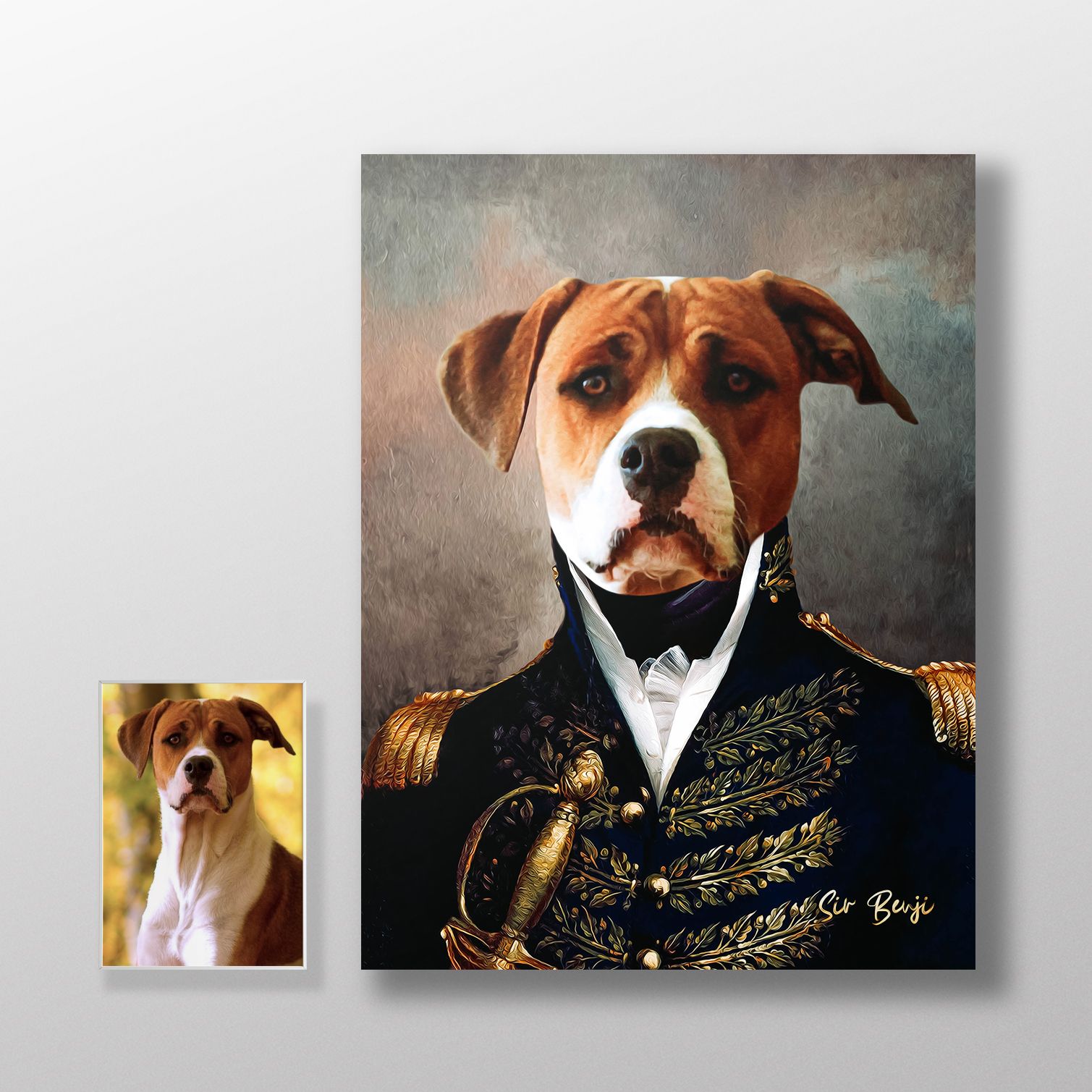 Retrato personalizado do seu animal de estimação - Pôster do Almirante
